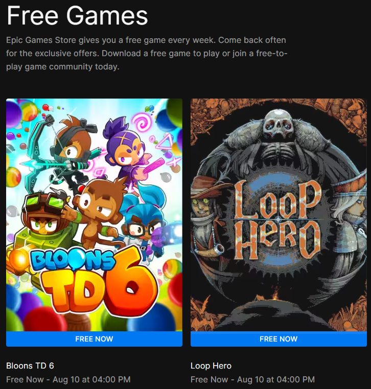 Two games are available for free this week on the Epic Games Store